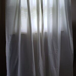 Pottery Barn Simple White Pole Top Curtains